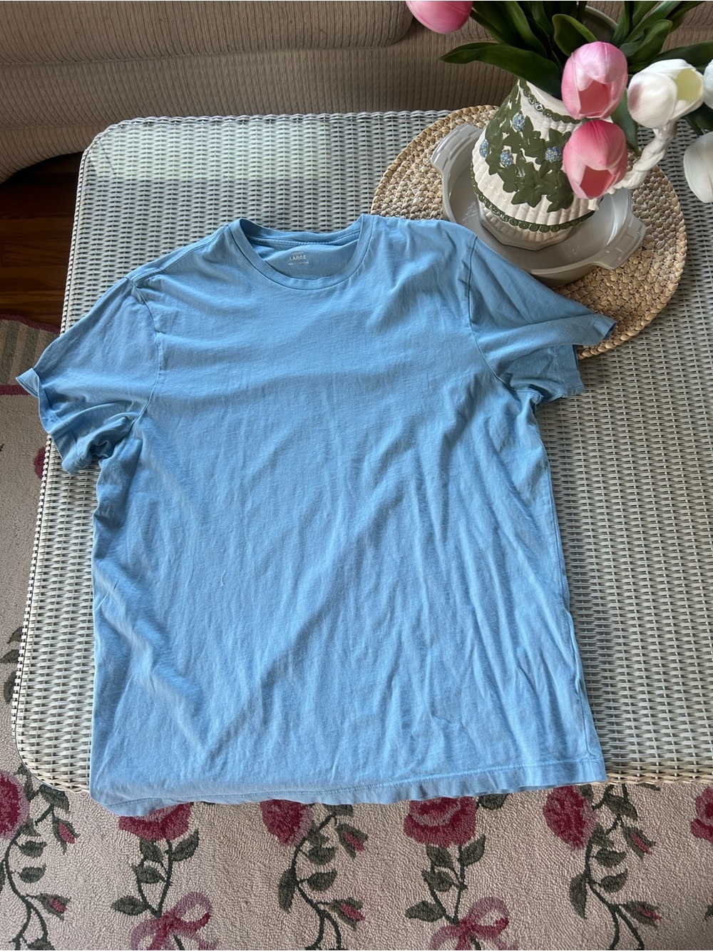 J. Crew Light Blue Crew Neck T-Shirt Large
